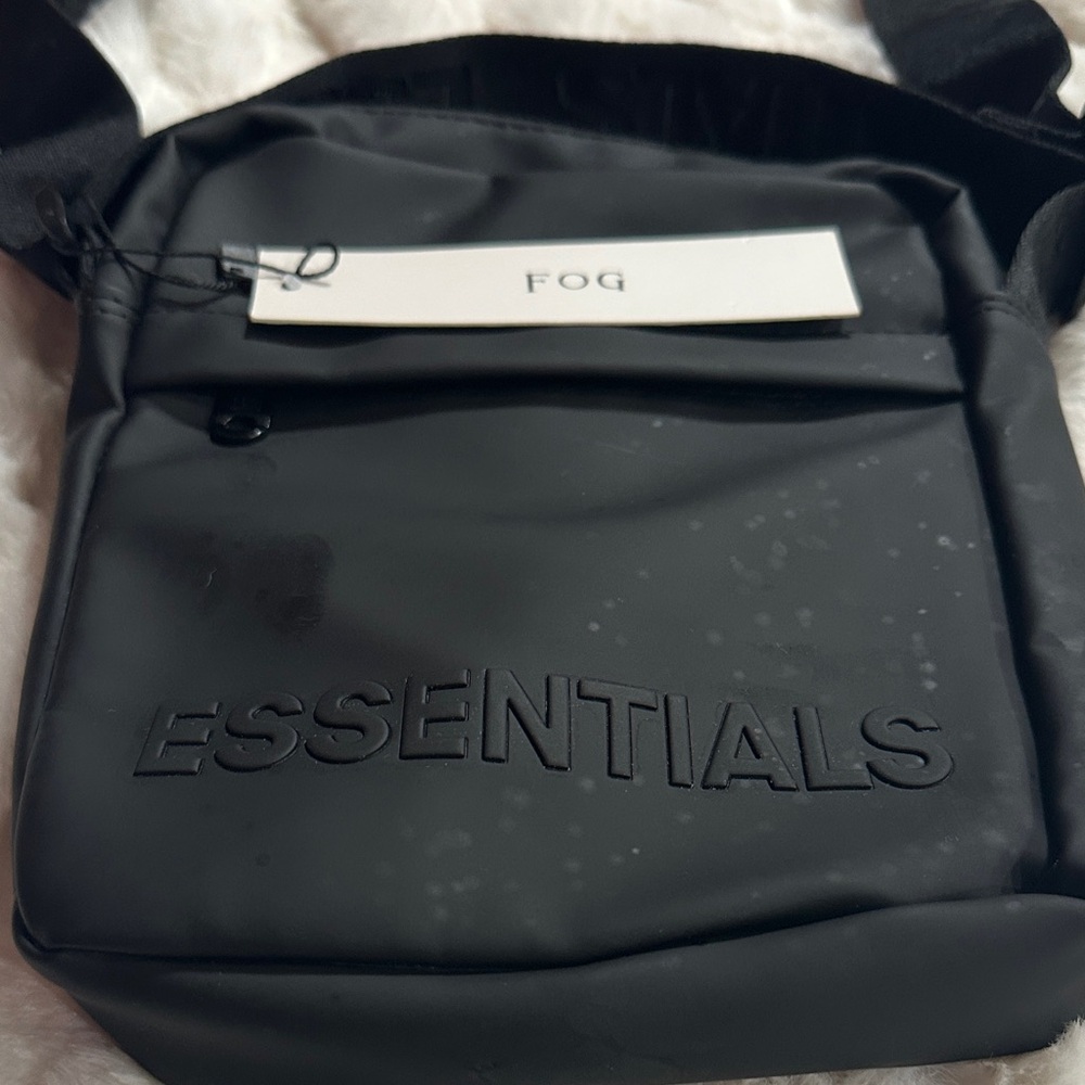 Essentials Black Messenger Bag for Men